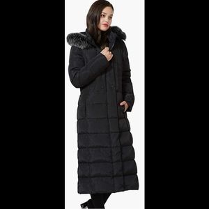 Women's Long Down Coat with Fur Hood Maxi
